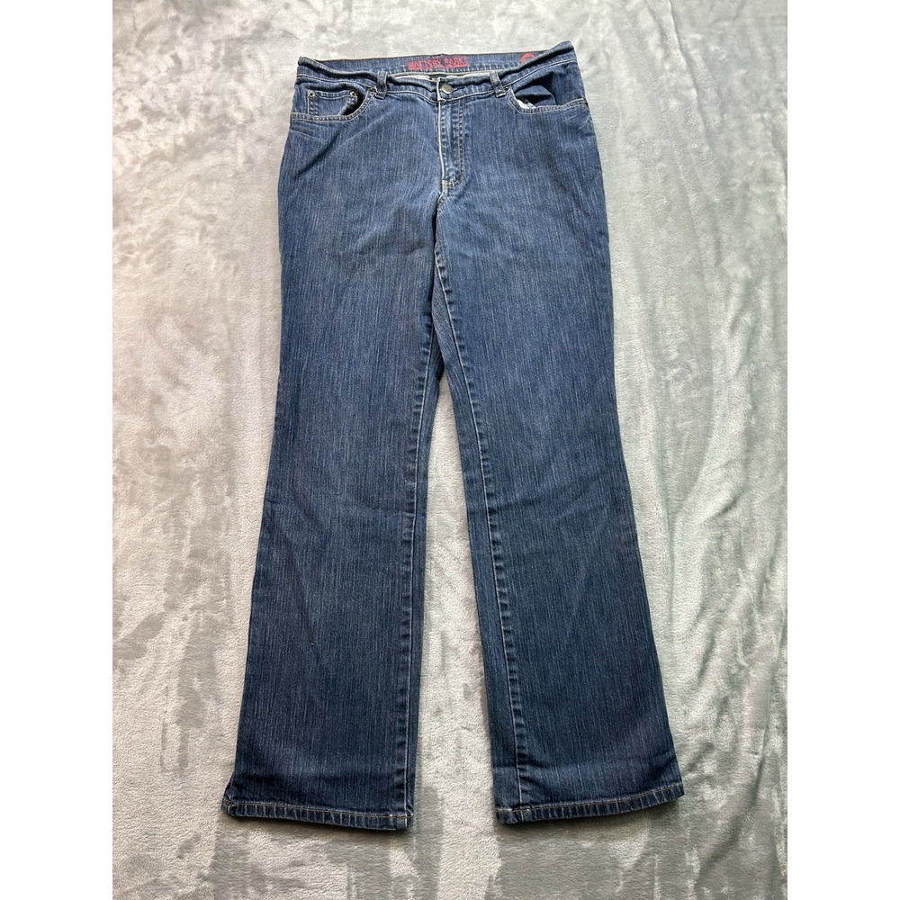 NY&Co Battery Park Bootcut Mid Rise Y2K Jeans Womens Sz 10 Petite Blue Western